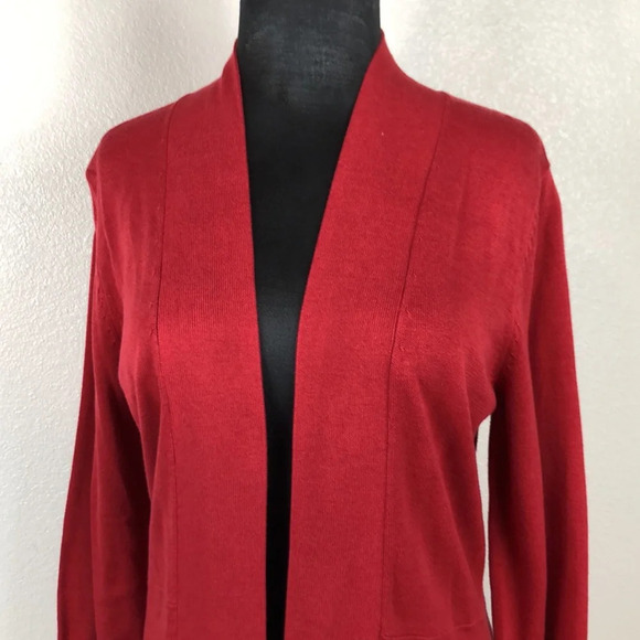 2/$30 NEW Isaac Mizrahi Live! Cardigan Size Small Open Front Hi-Low Hem Sweater - Picture 6 of 16